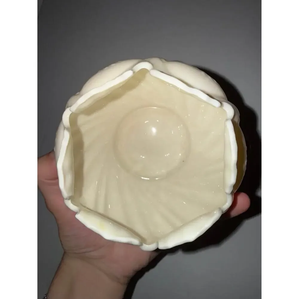Belleek Ireland Cabbage Leaf Bowl Porcelain Luster Vase